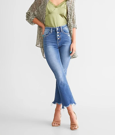 High Rise Cropped Flare Stretch Jean