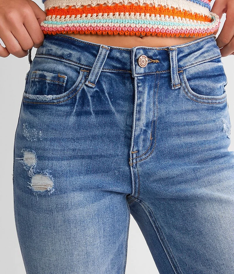 High Rise Cropped Flare Stretch Jean