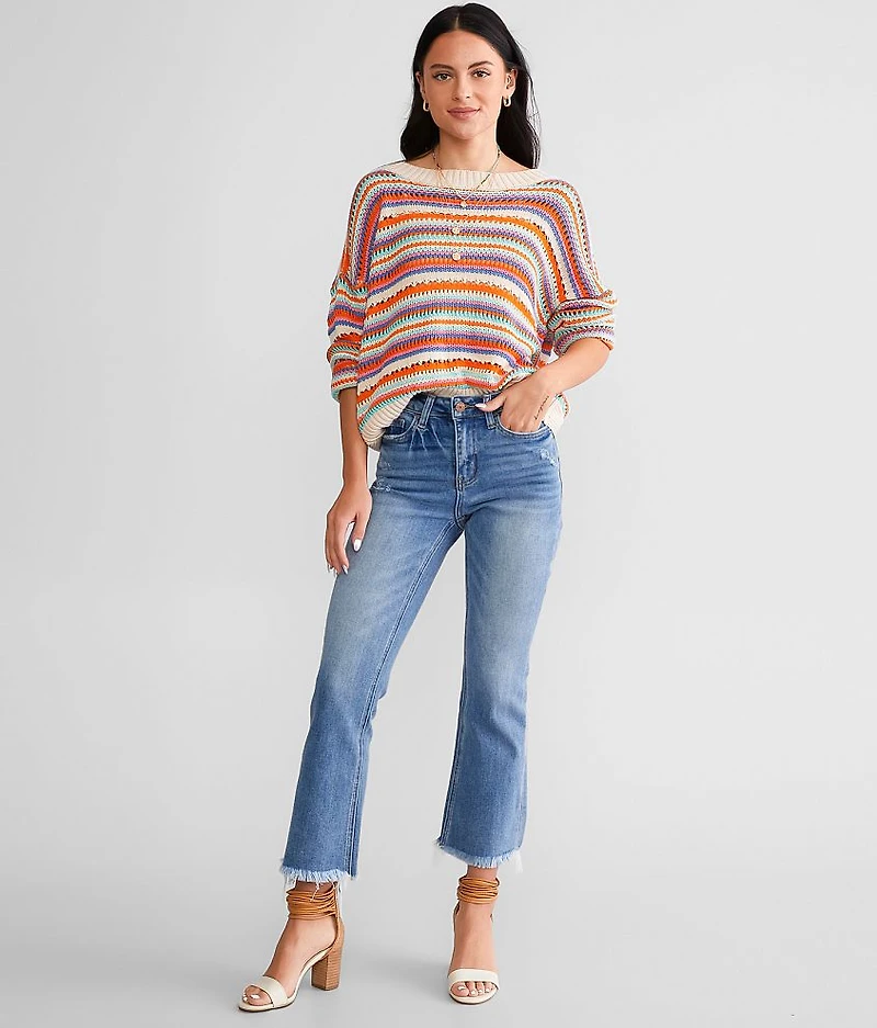 High Rise Cropped Flare Stretch Jean