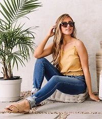 Mid-Rise Cuffed Ankle Skinny Jean