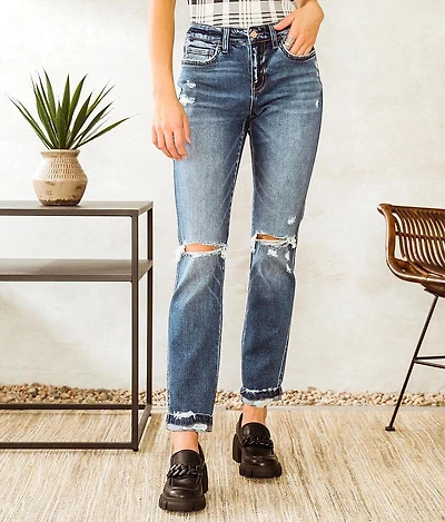 Mid-Rise Ankle Straight Stretch Jean