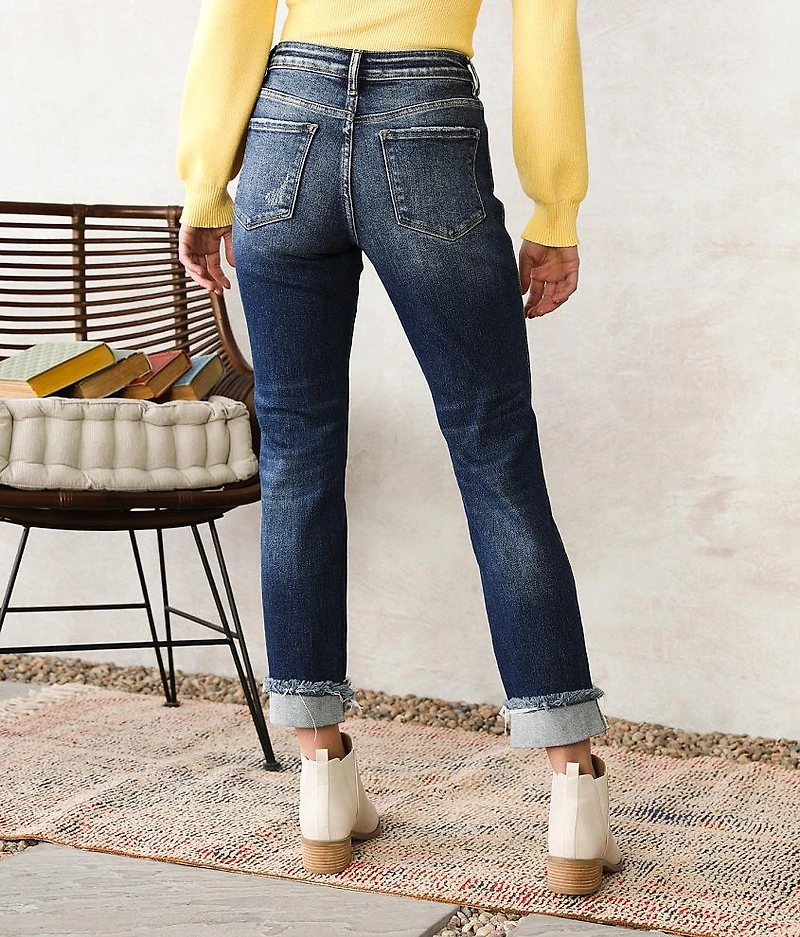 Mid-Rise Ankle Straight Stretch Jean