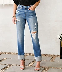 High Rise Slim Straight Stretch Jean