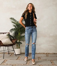 Mid-Rise Straight Stretch Jean