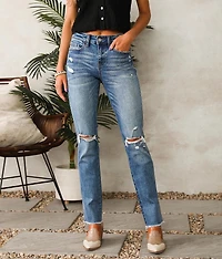 Mid-Rise Straight Stretch Jean