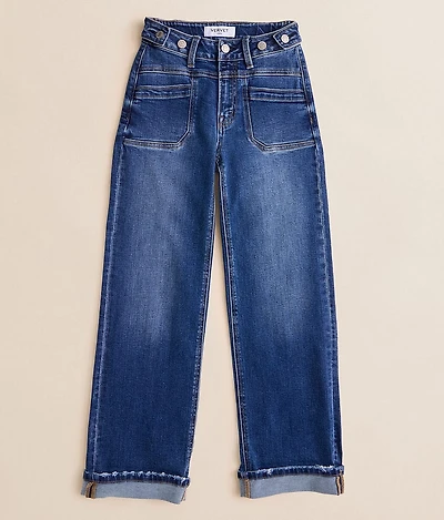 Girls - Mini Olivia Cropped Wide Leg Cuffed Jean
