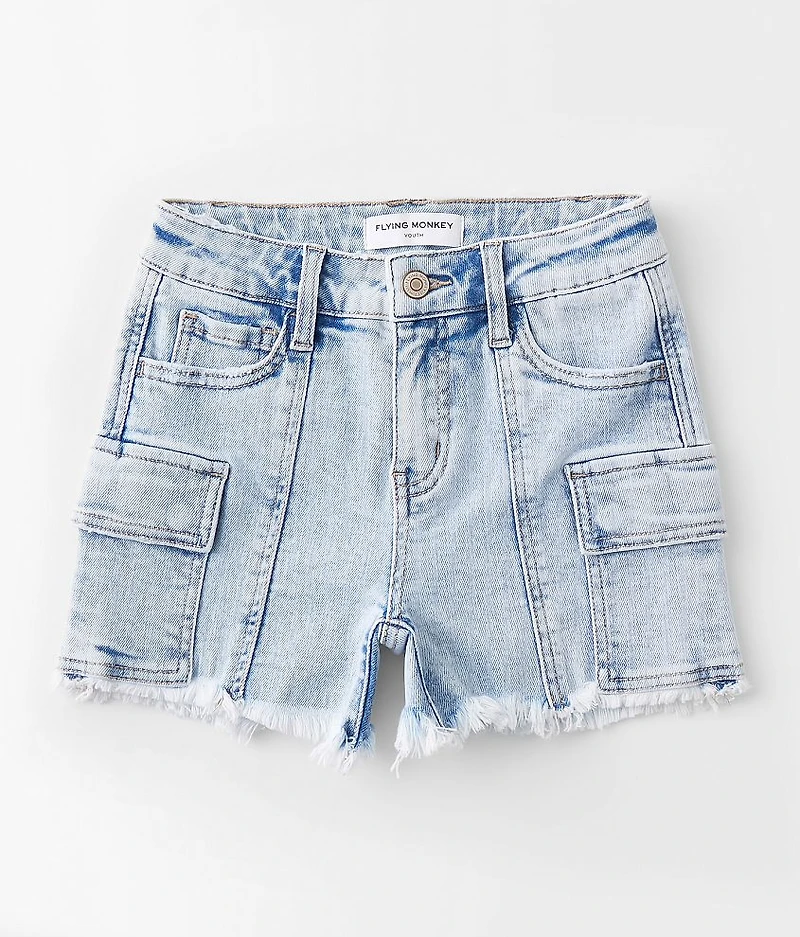 Girls - High Rise Cargo Stretch Short