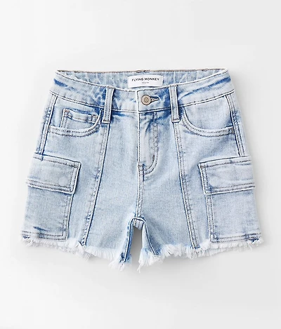 Girls - High Rise Cargo Stretch Short