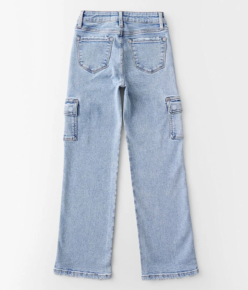 Girls - High Rise Wide Leg Cargo Stretch Jean