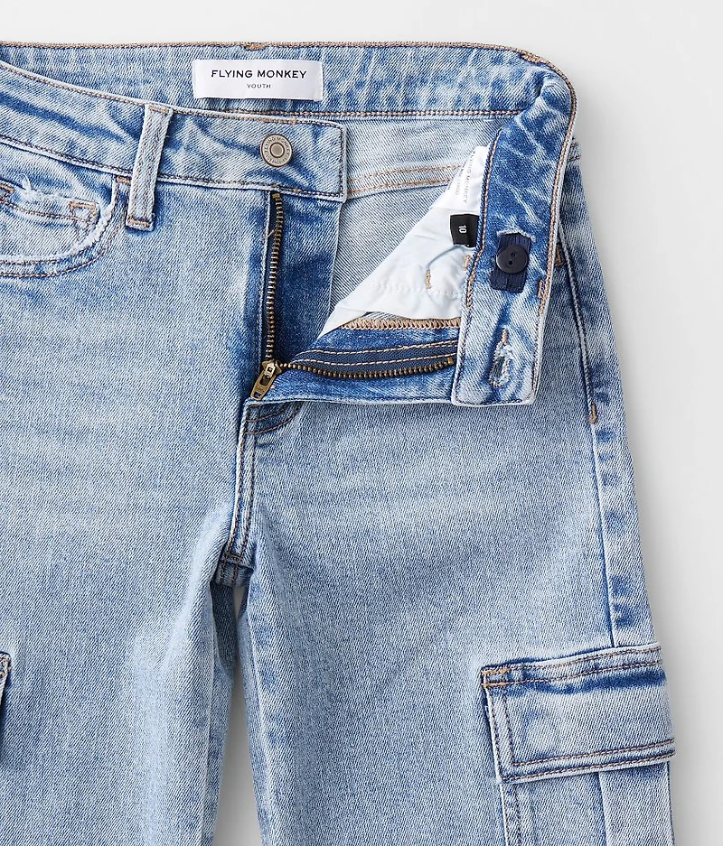 Girls - High Rise Wide Leg Cargo Stretch Jean