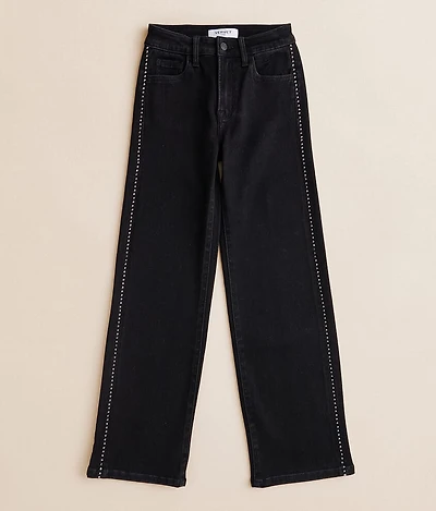 Girls - Mini Olivia Rhinestone Wide Leg Stretch Jean