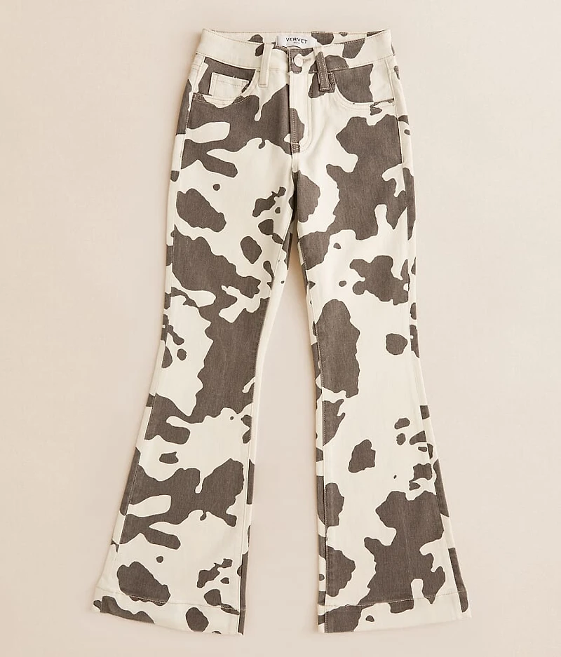 Girls - Mini Willa Cow Print High Rise Trouser Jean
