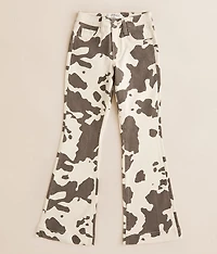 Girls - Mini Willa Cow Print High Rise Trouser Jean