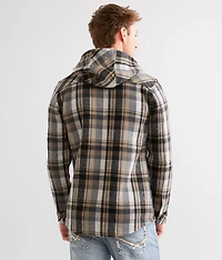Brushed Plaid Hooded Shacket