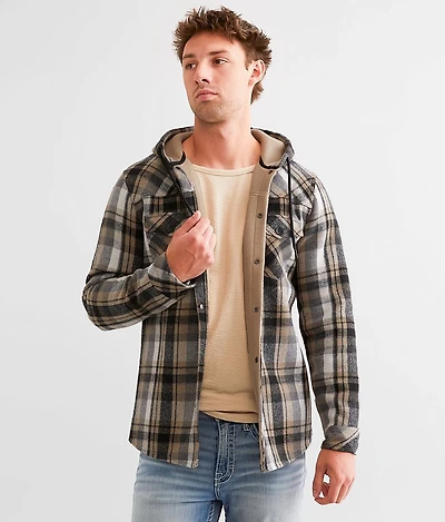 Brushed Plaid Hooded Shacket
