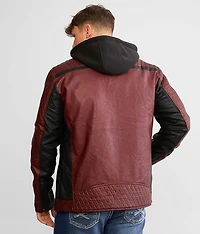 Color Block Moto Hooded Jacket