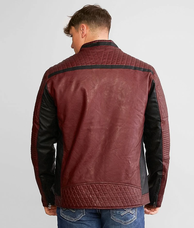 Color Block Moto Hooded Jacket