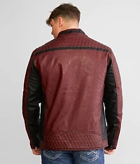 Color Block Moto Hooded Jacket