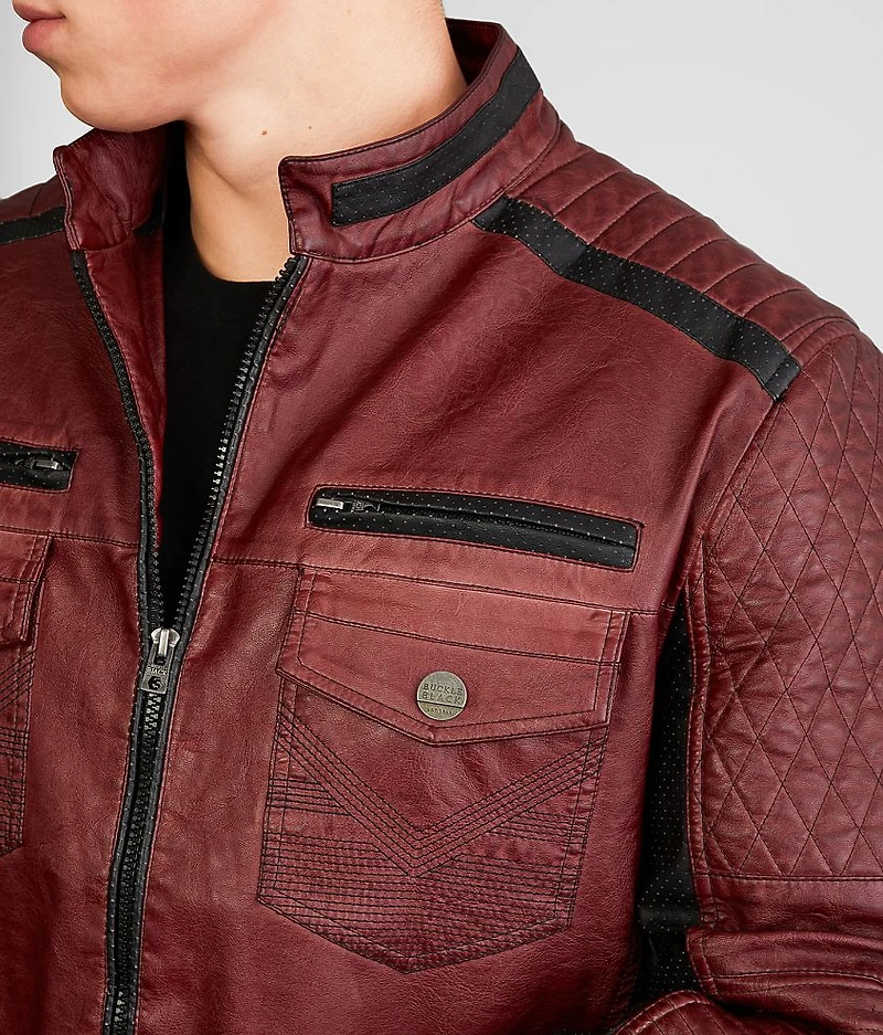 Color Block Moto Hooded Jacket