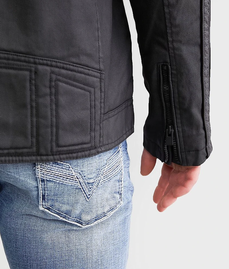 Perforated Faux Leather Jacket