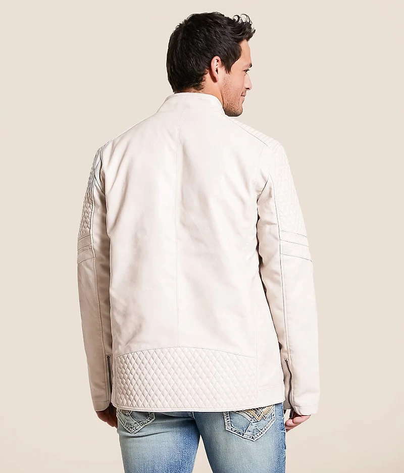 Distressed Faux Leather Jacket