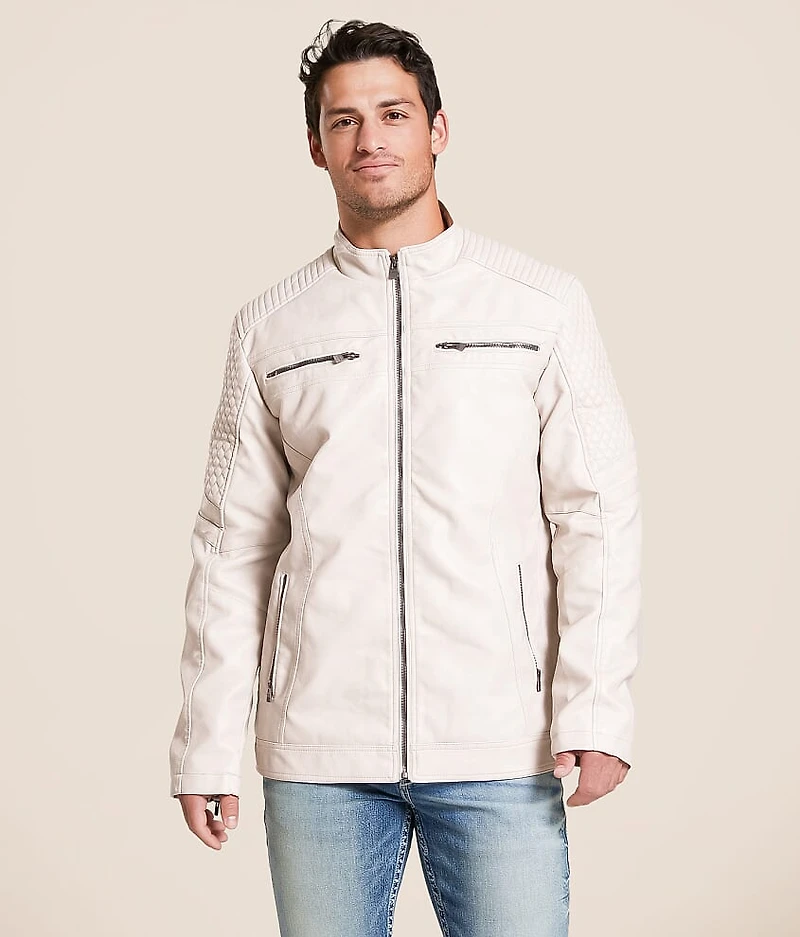 Distressed Faux Leather Jacket