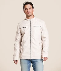 Distressed Faux Leather Jacket