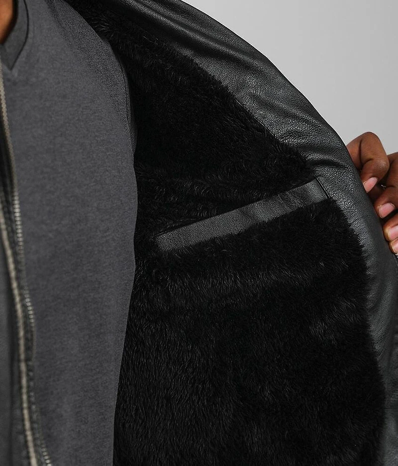 Seam Spray Faux Leather Jacket