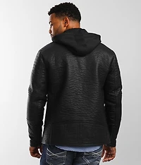 Distressed Faux Leather Jacket