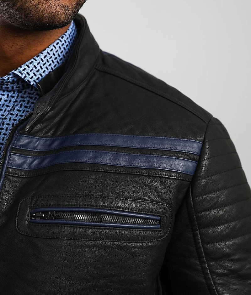 Distressed Faux Leather Jacket