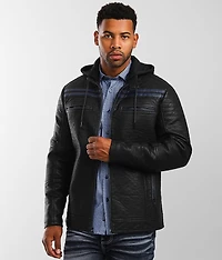 Distressed Faux Leather Jacket