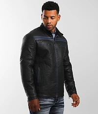 Distressed Faux Leather Jacket