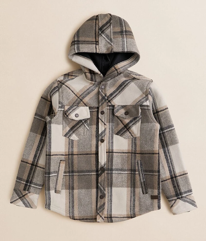 Boys - Plaid Hooded Shacket