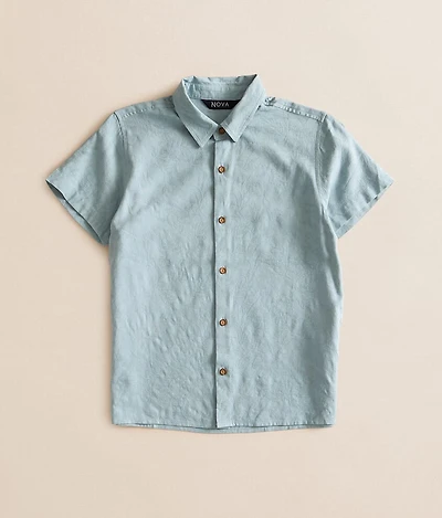 Boys - Tonal Floral Jacquard Shirt