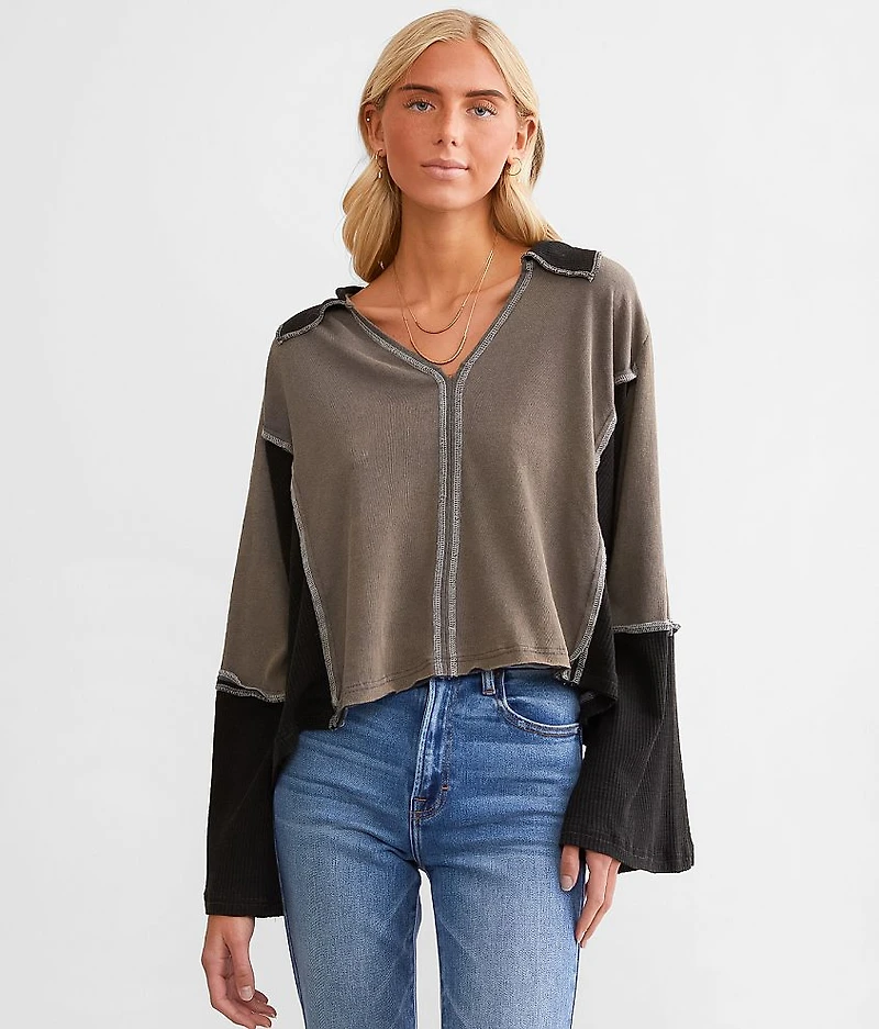 Pieced Boxy Cropped Top