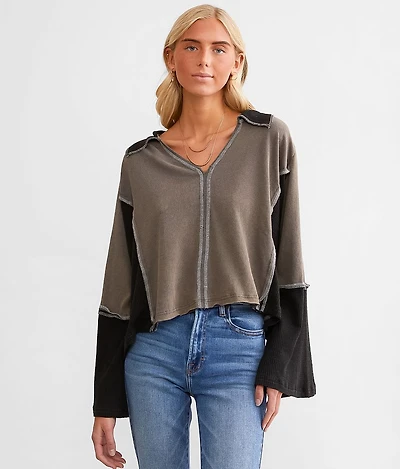 Pieced Boxy Cropped Top