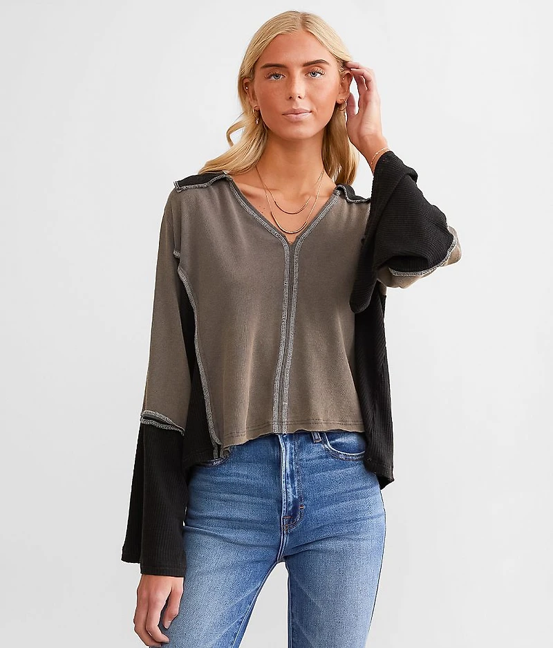 Pieced Boxy Cropped Top
