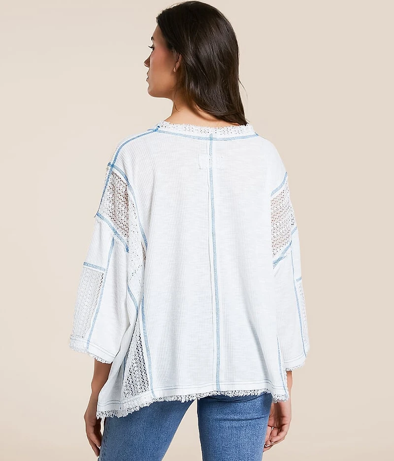 Contrast Stitch Boxy Top