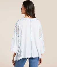 Contrast Stitch Boxy Top