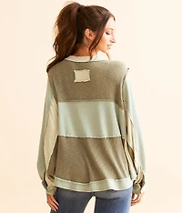 Pieced Faux Henley Top
