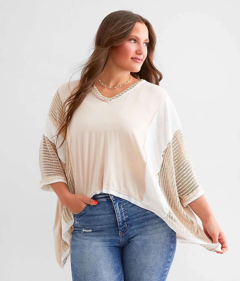 Pieced Sharktooth Hem Top