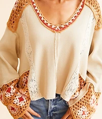 Pieced Crochet Hoodie