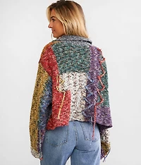 Rainbow Brushed Eyelash Cardigan Sweater