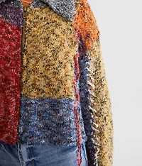 Rainbow Brushed Eyelash Cardigan Sweater