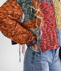 Rainbow Brushed Eyelash Cardigan Sweater