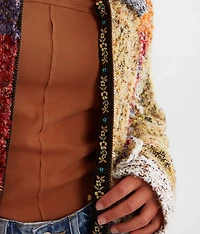 Rainbow Brushed Eyelash Cardigan Sweater