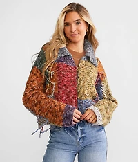Rainbow Brushed Eyelash Cardigan Sweater