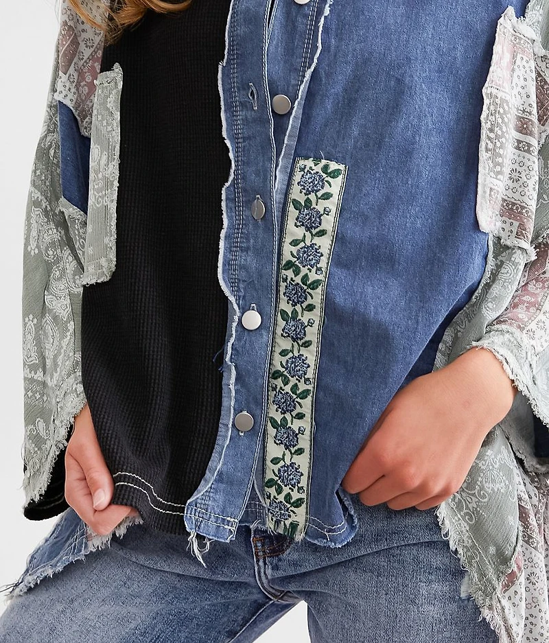 Mixed Media Oversized Shirt