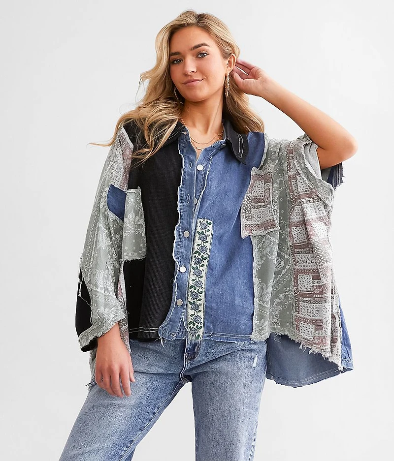 Mixed Media Oversized Shirt