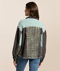 Pieced Waffle Knit Shacket